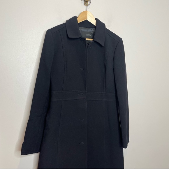 J Crew Lady Day Coat Italian Double Cloth Wool Black 6 - Picture 7 of 12